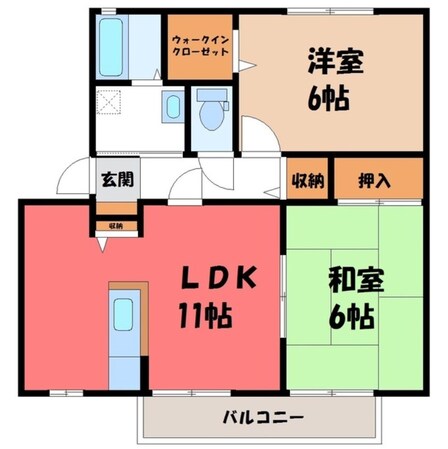 宇都宮駅 バス19分  三の沢下車：停歩8分 2階の物件間取画像